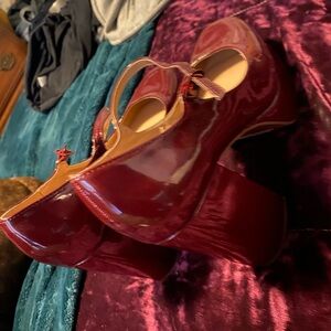 Burgundy Patent Leather Heels